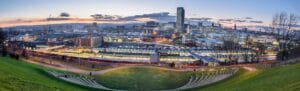 A panoramic view of the Sheffield Skyline