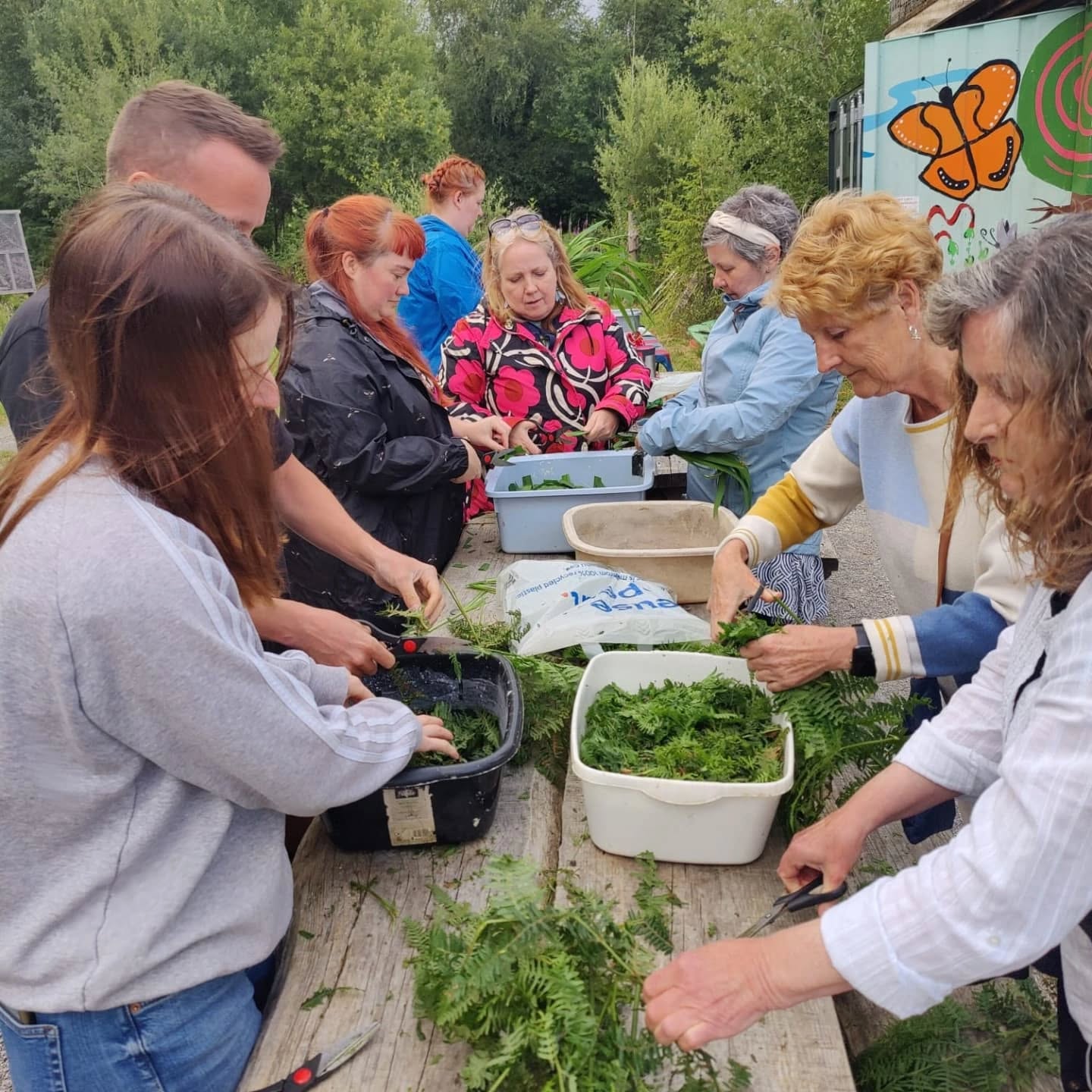handmade paper wales from Wild Plant Paper CIC Volunteers making handmade paper in Wales at a Wild Plant Paper CIC Open Studio session