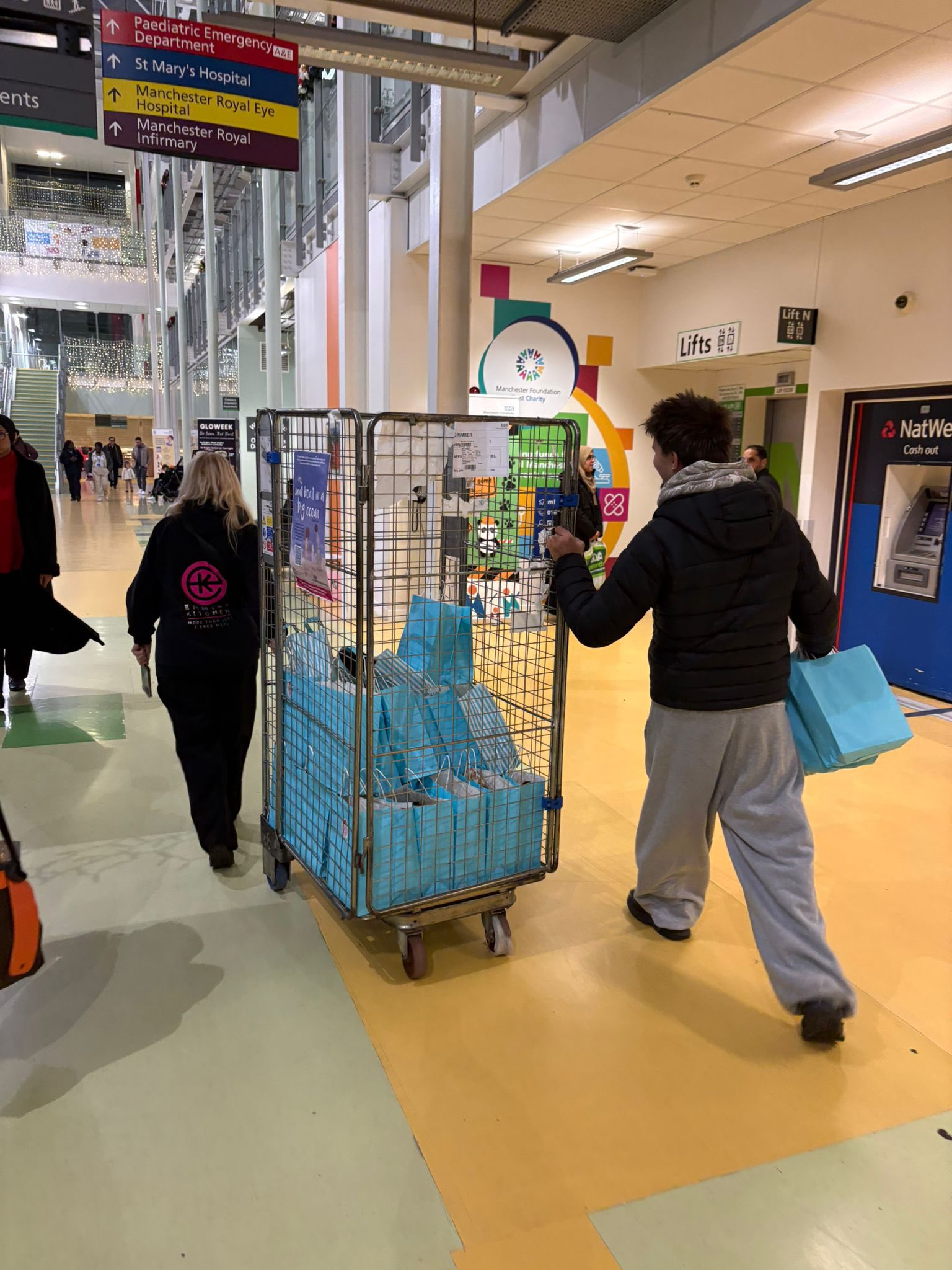 Emmies Kitchen Team preparing food as part of Emmie's Kitchen's family support work at Manchester Children's Hospital