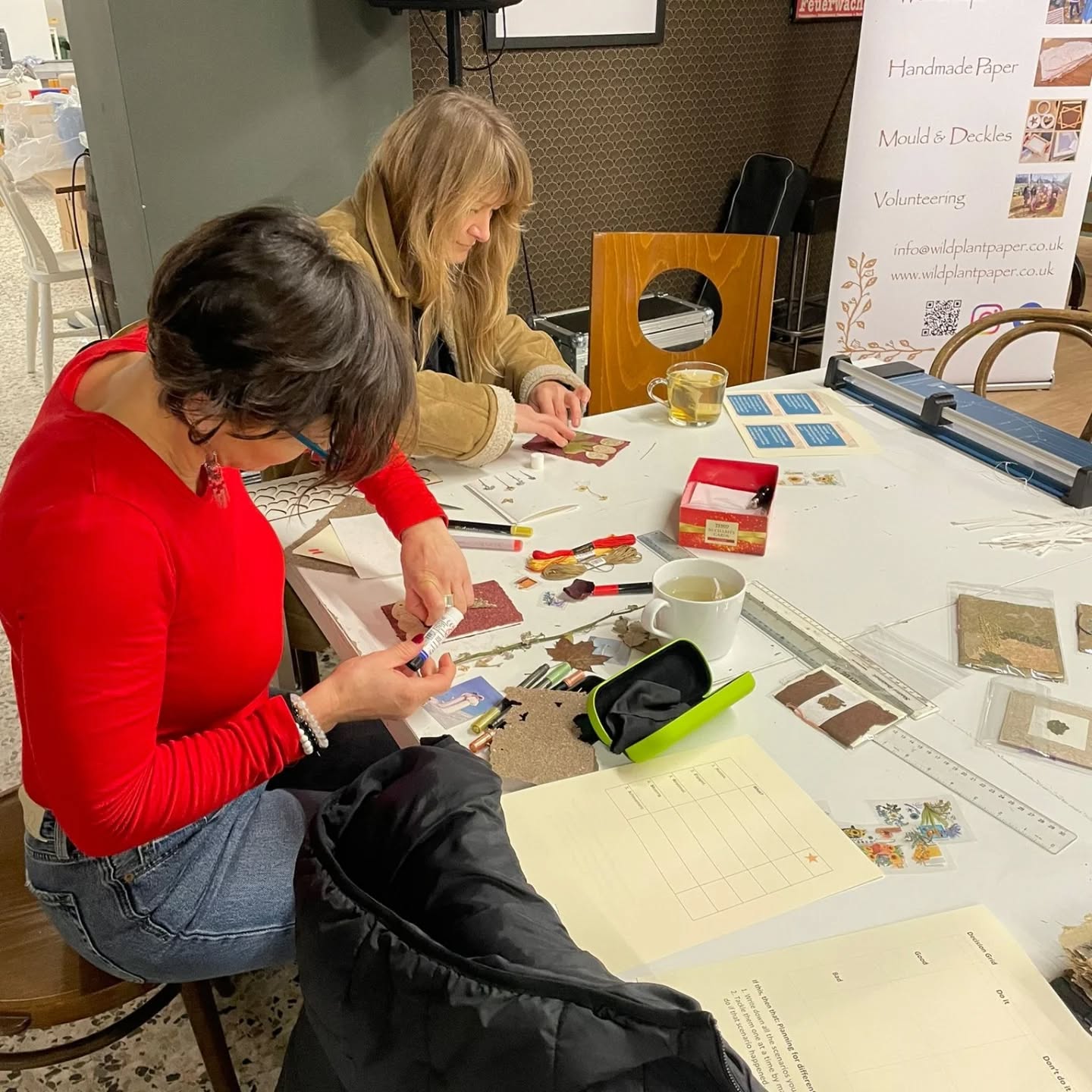 handmade paper wales from Wild Plant Paper CIC Volunteers making handmade paper in Wales at a Wild Plant Paper CIC Open Studio session
