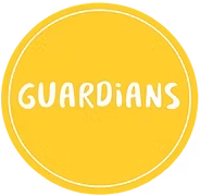 Guardians UK logo is a yellow circle saying "Guardians" inside